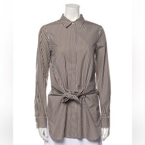 3.1 Phillip Lim Brown Striped Button Down Shirt